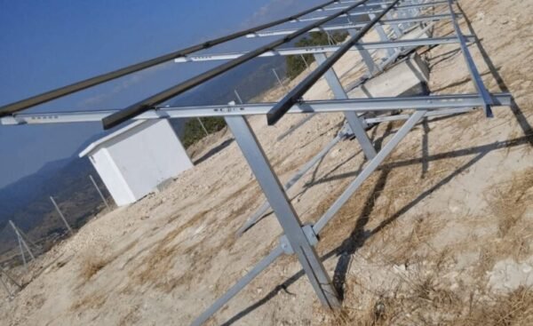 1 Pole 2 Portrait Steel Mounting Structure for Panels 2.28x1.13m (Complete System) - Image 3
